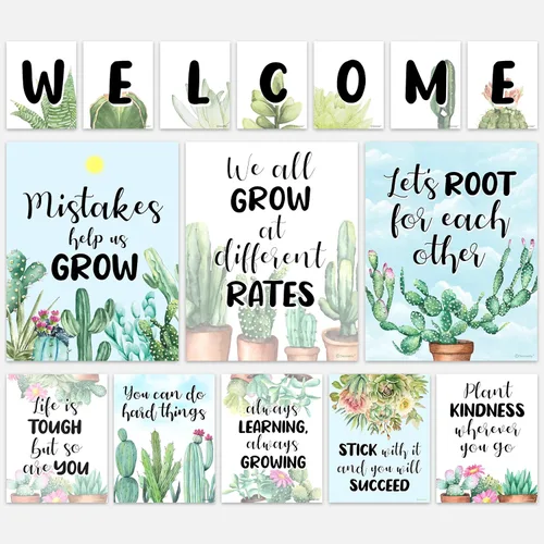 Miniatura 13 de Decorably 15 pósteres geniales de bienvenida para aula, inspirador, decoración laminada mate, para escuela, pasillos, tablones de anuncios