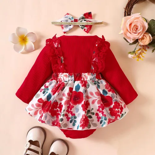 Miniatura 17 de Mameluco de encaje para bebé niña con volantes, manga larga, para recién nacido, otoño, invierno