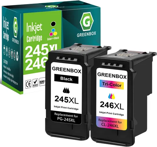 GREENBOX Paquete combinado de cartuchos de tinta PG-245XL / CL-246XL, repuesto de color negro para Canon PG-243 CL-244 Cartuchos de tinta 245XL