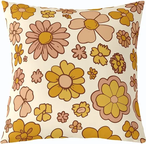 Miniatura 8 de Feelyou Funda de almohada rosa de 18 x 18 pulgadas, funda de almohada suave con flores florales de rosas para sala de estar, dormitorio, flor
