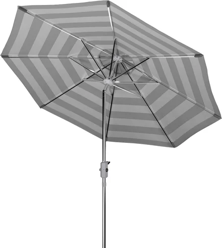 Miniatura 3 de SAFAVIEH Colección al aire libre Iris Fashion Line Auto Tilt Paraguas de 9 pulgadas 2-Gris/Blanco