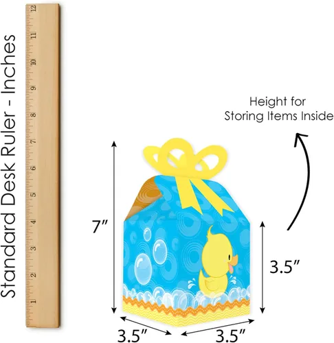 Miniatura 6 de Big Dot of Happiness Ducky Duck – Cajas de regalo cuadradas – Cajas de lazo para baby shower o fiesta de cumpleaños – Juego de 12