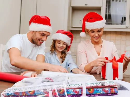 Miniatura 3 de Bolsa de regalo colgante de doble cara y organizador de papel de regalo (blanco)