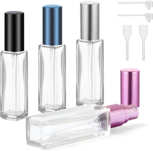 Miniatura 8 de YOCASII Botella de perfume de viaje de vidrio recargable, botellas de perfume de 0.3 fl oz, atomizador de botella de perfume de bolsillo, 4 botellas