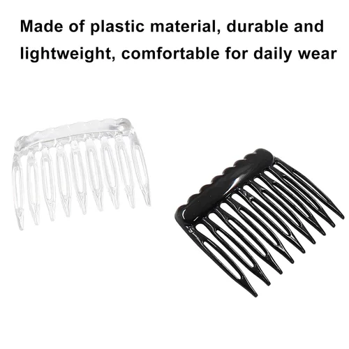 Miniatura 2 de 24 peines laterales de plástico para el cabello, pequeños peines franceses, pinzas para el cabello para mujeres y niñas, velo de boda