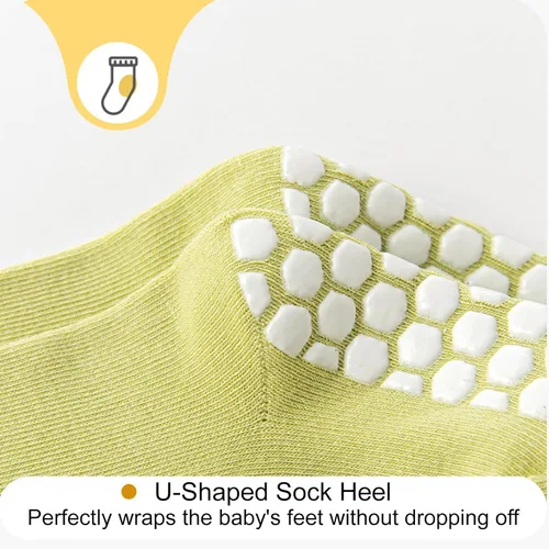 Miniatura 4 de Calcetines de rodilla antideslizantes para bebés y niños pequeños con agarre, calcetines antideslizantes para recién nacidos, para niños y niñas