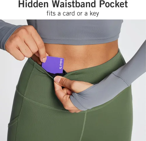Miniatura 4 de BALEAF - Leggings de yoga suaves de cintura alta 78 para mujer con bolsillos profundos, pantalones de entrenamiento elásticos cepillados a prueba