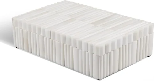 Miniatura 30 de Handicrafts Home Caja de almacenamiento decorativa con tapa – 10 x 4.5 x 2.5 pulgadas Organizador de decoración moderna para el hogar, caja