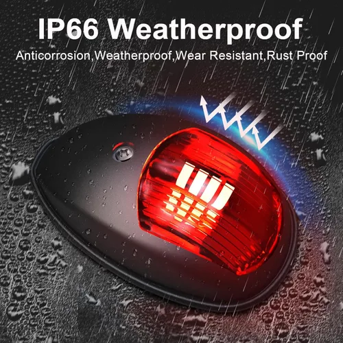 Miniatura 3 de Obcursco Luces de Navegación para Barco, LED Rojo y Verde de Montaje Vertical para Proa y Popa, Luces Marinas Impermeables IP67 para Pontones, Negro