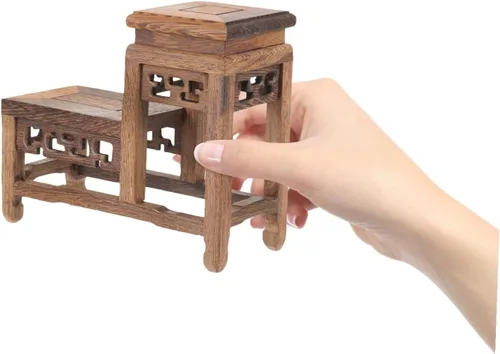 Miniatura 4 de DOITOOL Soporte de madera para plantas retro, soporte para macetas de jardín, para bonsái, base resistente para decoración del hogar, exhibiciones