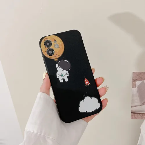 Miniatura 49 de Yonds Queen para iPhone 7 Plus / 8 Plus, linda funda con diseño de astronauta de dibujos animados, elegante parachoques de TPU suave, protectora