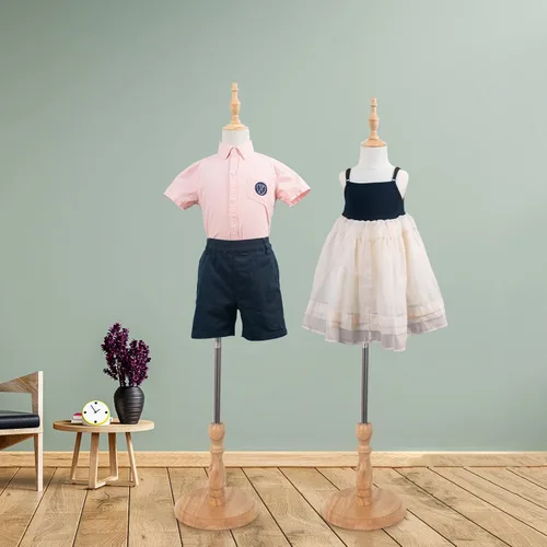 Miniatura 7 de Forma de vestido para niños con base de madera, maniquí infantil para exhibición, formas de busto corporal Maniki, 4-5 años de edad