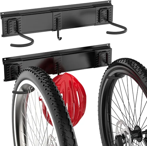 Miniatura 9 de Ultrawall Portabicicletas de acero inoxidable, 6 ganchos, para el hogar y la cochera, capacidad hasta para 300 libras, negro
