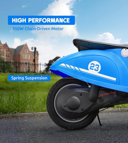 Miniatura 5 de Motocicleta para niños, motocicleta eléctrica de 2 ruedas para niños a partir de 8 años, juguetes de paseo de 24 V con música, faro, 3 velocidades