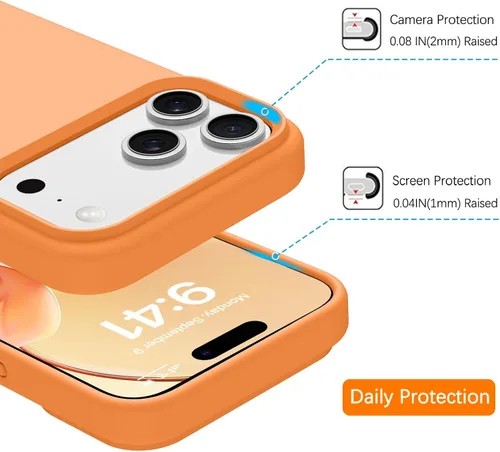 Miniatura 389 de GUAGUA Funda compatible con iPhone 17 Pro Max de 6.9 pulgadas, silicona líquida, goma de gel suave, delgada, forro de microfibra delgada