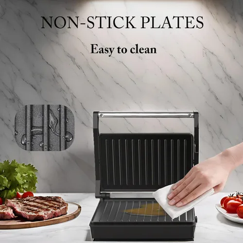 Miniatura 5 de Tamaño pequeño, mini prensa Panini, prensa de sándwich, parrilla Pnini, perfecta para asar sándwiches, bistec, hamburguesas, panini, salchichas