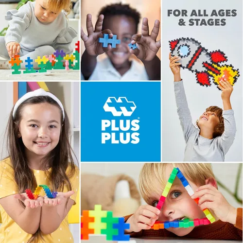 Miniatura 7 de PLUS PLUS - Set de Juego Abierto - 600 Piezas - Mezcla de Colores Básicos, Juego de Construcción STEM, Mini Rompecabezas Encastrables para Niños