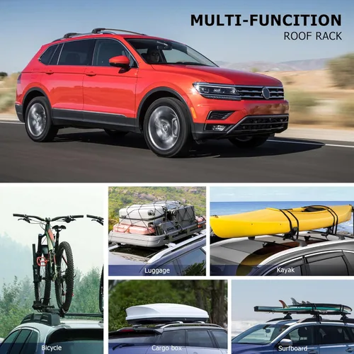 Miniatura 5 de Barras transversales de techo con cerradura de 300 libras para Tiguan 2018-2026 (no para limitado) y Taos 2022-2026, barra transversal de aluminio