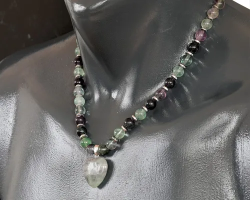 Miniatura 78 de Colgante de corazón de aventurina natural, Collar de cuentas de aventurina genuina, Collar de piedra verde, Collar de piedras preciosas, Cuentas
