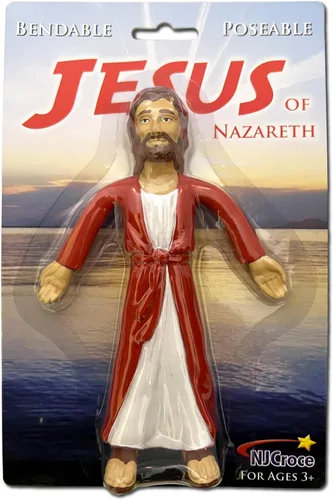 Miniatura 6 de NJ Croce Figura de Jesús de Nazaret de 6.5 pulgadas, juguete flexible, regalo religioso, gran personaje de la Biblia para juegos de escondite