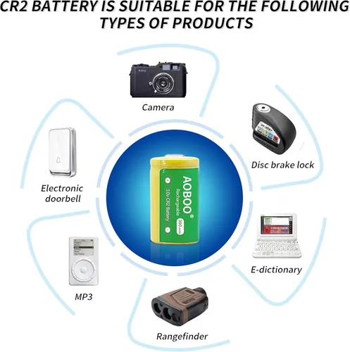 Miniatura 7 de 2 unids CR15H270 3V CR2 300Mah batería recargable con cargador USB, para cámara fotográfica freno de disco