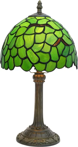 Miniatura 10 de Lámpara Tiffany de Libélula Verde de Vidrio Emplomado, Lámpara de Mesa 8x8x14 Pulgadas, Estilo Libélula Verde, Luz de Lectura para Escritorio
