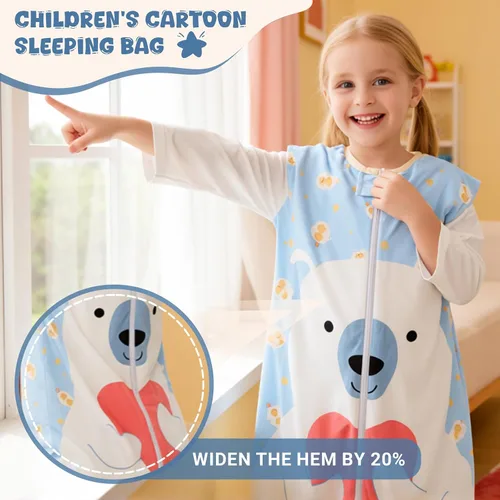 Miniatura 7 de MICHLEY - Saco de dormir para niños pequeños con pies, recién nacidos, bebés sin mangas, saco de dormir con cremallera de 2 vías, manta portátil Oso