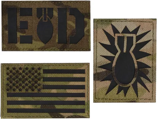 Parche reflectante de bandera de Estados Unidos/EOD para eliminación de artillería explosiva, parches militares, insignias bordadas tácticas, parche