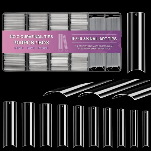 Miniatura 8 de 1008 piezas de puntas de uñas de pato para uñas acrílicas transparentes Y2K profesionales para salones de extensión con diseño y caja para mujeres
