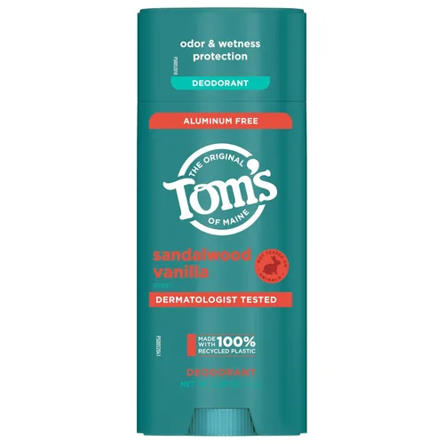 Miniatura 9 de Tom's of Maine Desodorante natural sin aluminio de sándalo y vainilla para mujeres y hombres, se pone transparente, protección contra olores