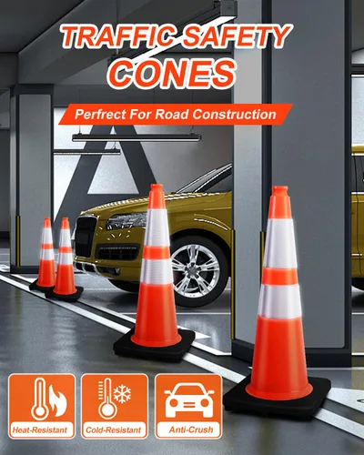 Miniatura 3 de (Paquete de 8) BESEA Conos de Seguridad de Tráfico de 28 pulgadas Naranja Conos de Estacionamiento de Carretera Cono de Construcción de Servicio