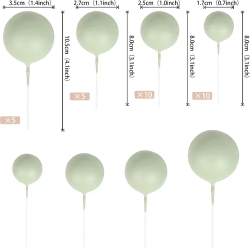Miniatura 3 de Rsstarxi 30 piezas de mini globos y bolas de espuma para tartas – Insertos de pastel de bricolaje para bodas, aniversarios y decoraciones de fiesta