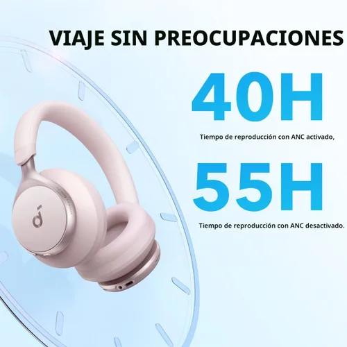 Miniatura 5 de Soundcore de Anker, Space One, Auriculares con cancelación activa de ruido, reducción de voz 2 veces más fuerte, 40 horas de reproducción con ANC