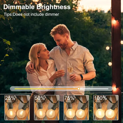 Miniatura 4 de Paquete de 25 bombillas LED esmeriladas G40, bombillas LED de plástico inastillables de 0.6 W, bombillas de globo esmerilado de 1.5 pulgadas