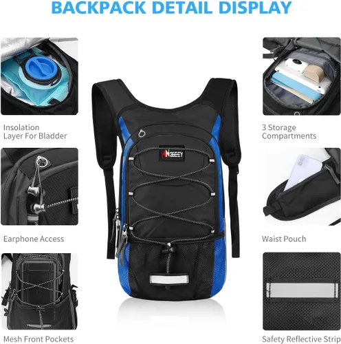 Miniatura 2 de Hydration Pack, Insulated Hydration Backpack with 2L Hydration Bladder, Hiking Backpack for Men Women Kids, Water Backpack for Hiking, Running