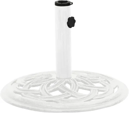 Miniatura 12 de Base redonda para sombrilla de patio, soporte resistente para sombrilla para exteriores, patio, piscina, al aire libre, blanco, 26.5 libras, hierro