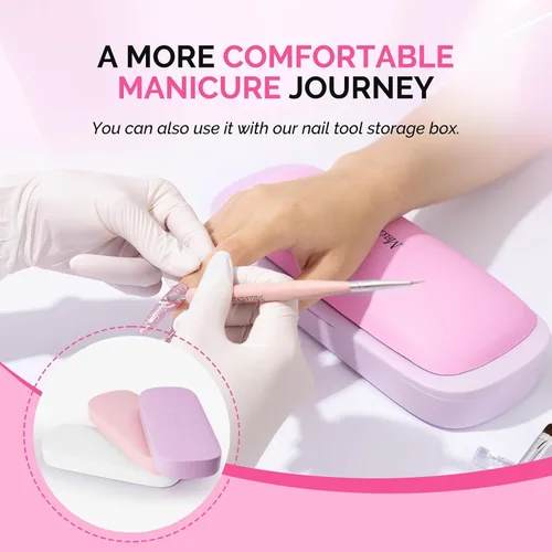 Miniatura 9 de MelodySusie Reposabrazos para uñas, cojín de cuero sintético suave, reposamanos portátil para arte de uñas de gel acrílico, fácil de limpiar