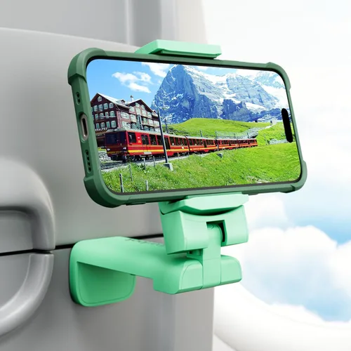 Miniatura 12 de Klearlook - Paquete de 2 soportes universales para teléfono de avión, rotación de 360 grados, soporte de teléfono esencial de viaje para escritorio