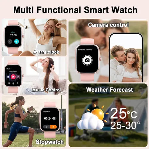 Miniatura 6 de Reloj inteligente con AI ChatGPT integrado (respuesta/hacer llamada), reloj inteligente de 1.91 pulgadas para hombres y mujeres, más de 110 A-Rosa