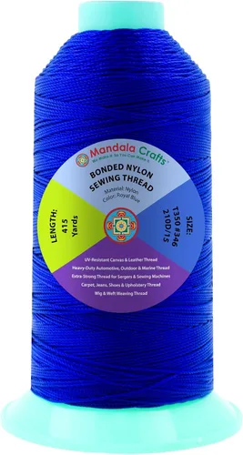 Miniatura 317 de Mandala Crafts - Hilo de nailon para coser cuero, tapicería, mezclilla y para trenzar el pelo; resistente, 1500 yardas, tamaño 69 T70 Marrón