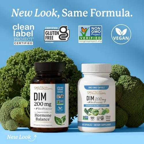Miniatura 9 de Suplemento DIM 200 mg Balance de estrógeno para mujeres y hombres Acné hormonal, equilibrio hormonal, menopausia y apoyo antioxidante
