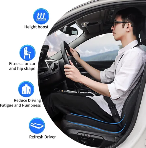 Miniatura 7 de Cojín de asiento de coche para asiento de coche y camión, silla de oficina, sillas de ruedas, soporte de coxis, ciática, alivio del dolor de espalda