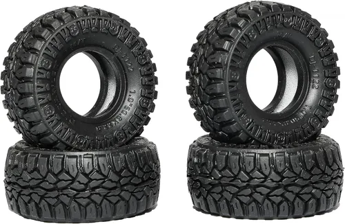 DJCRAWLER Neumáticos pegajosos blandos de 1.0 pulgada 50.8 * 22.8mm para TRX-4M SCX24 1/18 1/24 Actualizaciones de ruedas, neumáticos de goma MT de