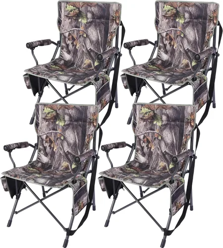 Miniatura 10 de REDCAMP Paquete de 2 sillas de caza de gran tamaño para persianas, sillas plegables portátiles de camuflaje para adultos, asientos de caza