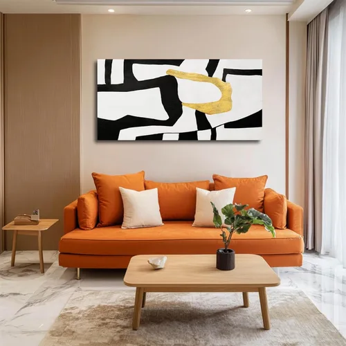 Miniatura 2 de NBAODAN Arte de pared en blanco y negro abstracto para decoración de pared, póster geométrico de lienzo grande, pintura de pared grande de 24 x 48