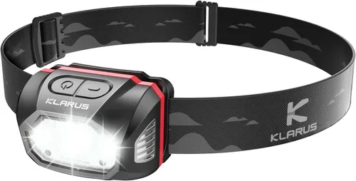 klarus HM1 IPX6 - Linterna frontal recargable impermeable con sensor de movimiento, batería de 70 horas de duración, carga completa en 2.5 horas,