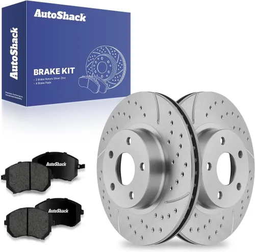 Miniatura 14 de AutoShack 10.91" (277 mm) Rotores de freno ventilados delanteros + pastillas de freno cerámicas de reemplazo para 2002-2010 Subaru Impreza 2003-2005