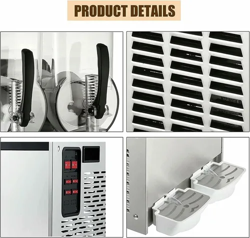 Miniatura 4 de Máquina comercial de granizado de batidos, 15 litros tipo batido, yogur, dispensador de bebidas frías, mezcla de bebidas heladas, perfecto