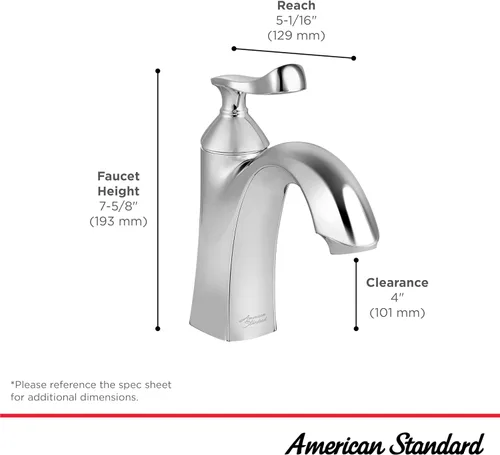 Miniatura 5 de American Standard 7413101.295 Chatfield - Grifo de baño con un solo agujero, 1.2 GPM, níquel cepillado