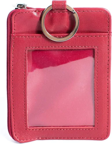 Miniatura 5 de RFID Slim ID - Cartera con bolsillo frontal con cierre de monedero, Rojo, S